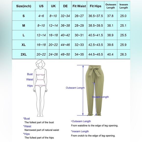 Grace Karin Womens Casual High Waist Pencil Pants with Bow-Knot Pockets, NWOT - Picture 4 of 8